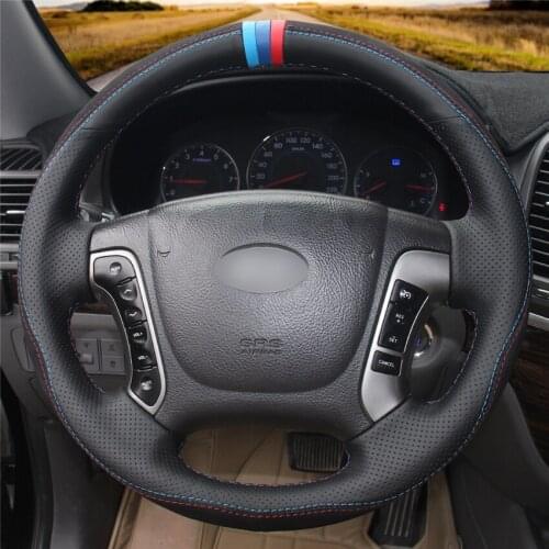 DIY Anti-Slip Wear-Resistant Steering Wheel Cover For Hyundai Santa Fe H-1 Starex i800 2006-2019 Car Interior Decoration