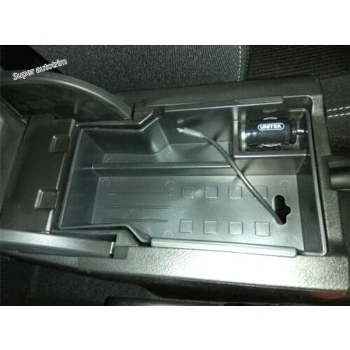 Lapetus Central Storage Pallet Container Multi-grid Box Frame Cover Trim Fit For Suzuki Sx4 S-cross 2014 - 2020 Black Plastic