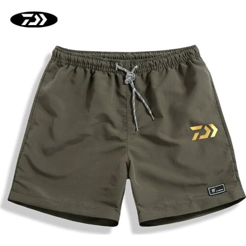 2020 Daiwa Summer Quick-drying Fishing Shorts Solid Color Thin Casual Sports Beach Shorts Straight Elastic Waist Fishing Shorts