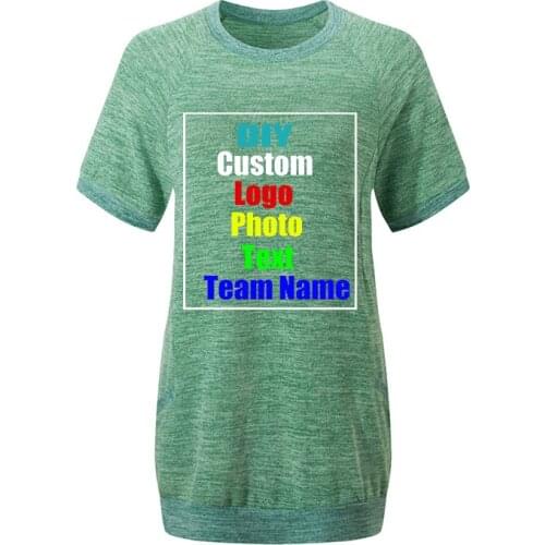 Customize your picture LOGO2020 spring and summer round neck color block pocket top short sleeve pullover sweatshirt T-shirt