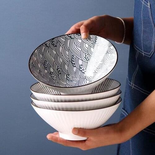 8 inch Japanese ramen bowl Yamada shaodouli bowl large soup bowl large domestic large ceramic bowl