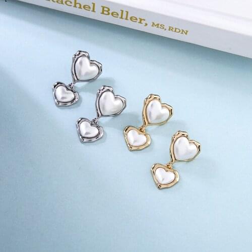 New Arrival Cute Fashion Korean Gold/Silver Color Pearl Earring For Women Chaming Wedding Date Gift Earring Jewelry Accessory