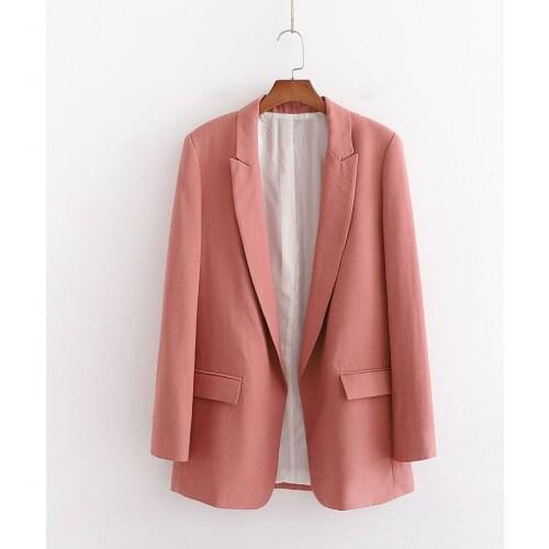 DOUJILI Spring And Autumn Suit Blazers Office Casual Coat Fashion Long Sleeve Pocket Women Coat Jacket