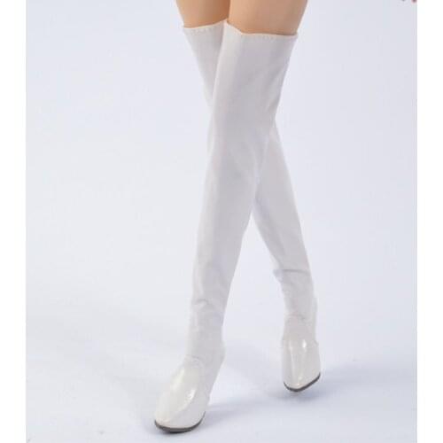 1:6 Soldier Boots Female Soldiers Hollow Leather Shoes Model Black/White Boot Model Fit For 12inch Glue Female Body m3