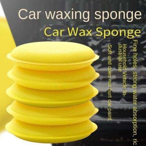 1PCS Yellow Car Foam Sponge Wax Applicator Round Car Polishing and Waxing Sponge Car Detailing Cleaning Tools