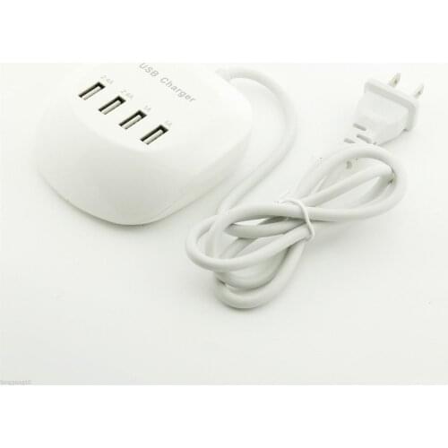 10pcs US 4-Port Fast USB Charging Power Strip Adapter Wall Travel Desktop Charger Hub