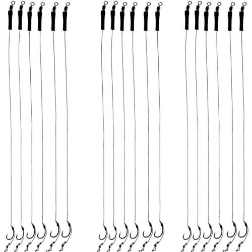 18Pcs 12lb Fishing Hair Rigs Assorted Hand Tied Carp Fishing Barbless Hooks