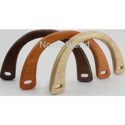 2-10-30pcs 5 colors Real Wood Bag Handles Solid Wood arch simply DIY bags handbags handles wholesale Wooden purse handle parts