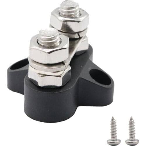 2 Pieces Boat Truck 48VDC Dual Terminal Studs M8 Power Distribution Block