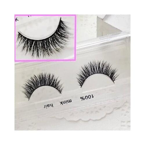 2015 Top handmade mink hair false eyelashes natural soft cross dense mink hair eyelashes free shipping