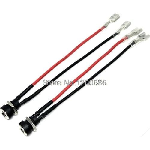 20AWG 20CM 6.3 Female 2.1mm x 5.5mm female dc inlet jack panel mount wiring harness