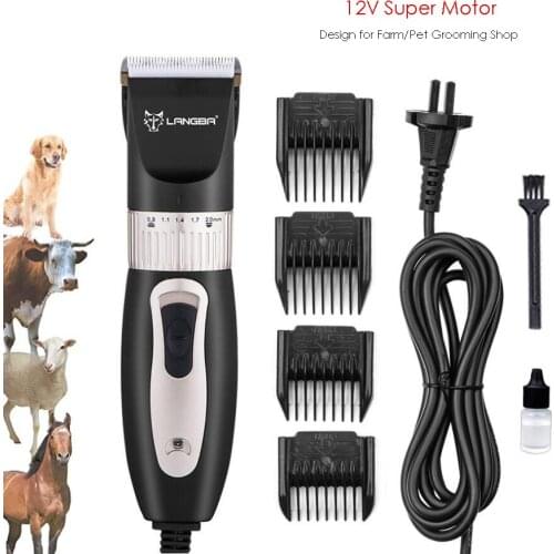 220V Professional High Power Wired Electric Pet Hair Clipper For Farm Pet Grooming Barber Shop 12V Motor 33 Teeth Ceramic Cutter