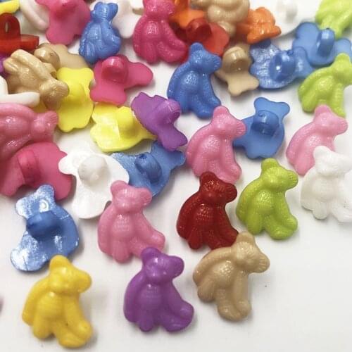 New 50/100pcs 15x13mm Bear Plastic Backhole Buttons Sewing Craft Wholesales PT103