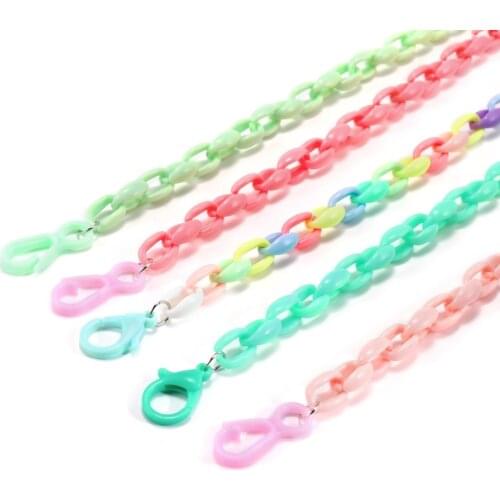 50Pcs/Lot Colourful Link Chain Pendents Connects Charms Acrylic Crafts For DIY Necklace Bracelet Jewelry Making Accessories