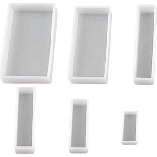 6 Style Square Resin Mold Diy Transparency Flexible Silicone Molds For Coaster,Casting With Resin,Concrete,Cement And Polymer