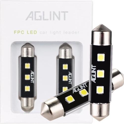 AGLINT 2PCS LED Bulb Festoon 41mm 42mm Automative 3030 C5W Car Dome Light Auto Interior Map Reading White DC12V