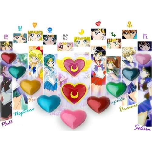 Athemis Lovely Sweet Heart Brooch Sailor Cosplay Accessories Brooch Pins with Wing All Kind of Colors