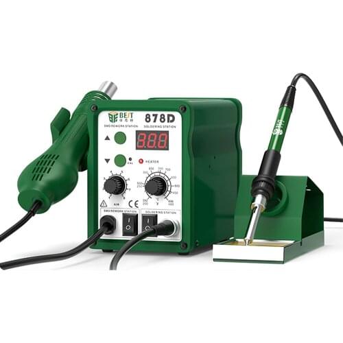 BST-878D Constant Temperature Lead-Free Hot Air Gun Rework Stations Maintenance Equipment Soldering Iron Desoldering Station