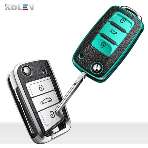 PU TPU Car Remote Key Cover Case Shell For Volkswagen VW Golf MK7 Passat B5 B6 B7 Tiguan Skoda Octavia For Seat Ibiza Leon FR 2
