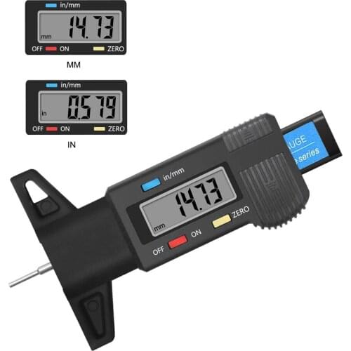 Digital Car Tyre Tire Tread Depth Gauge Meter Measurer Tool Caliper Thickness Gauges Tread Brake Pad Shoe Tire Monitoring System