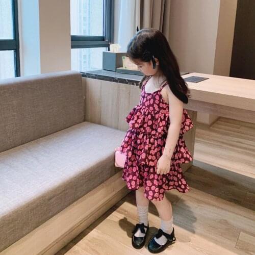 Kids Girls Fashion Sleeveless Floral Dress Summer Stylish Dress For Children Girls Comfortable For Everyday Wear Hot Sale