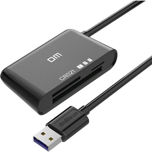 DM 3 in 1 card reader CR021 SD/TF/CF Muldti card reader with USB interface