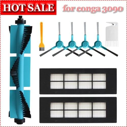 Hepa Filter Brush for Cecotec Conga 3090 Vacuum Cleaner Spare Parts Roller Roller Side Brush Mop Rag Accessories Replacement