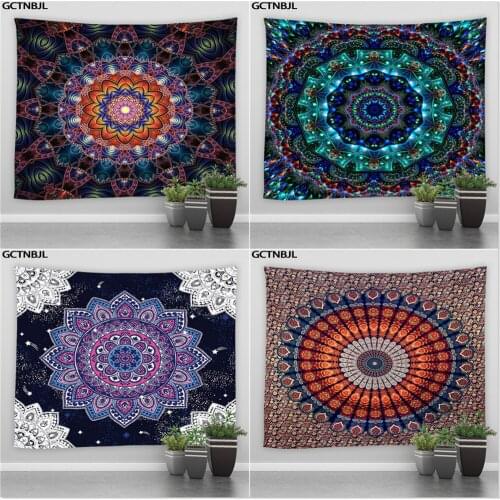 India Mandala Tapestry Wall Hanging Boho Style Background Tapestries Psychedelic Hippie Night Moon Bedroom Dorm Decor Blanket