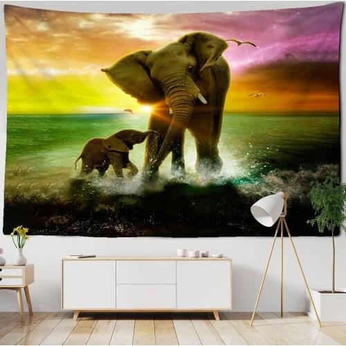 Elephant Indian Mandala Tapestry Starry Scenery Wall Hanging Bohemian Gypsy Psychedelic Tapiz Witchcraft Tapestry