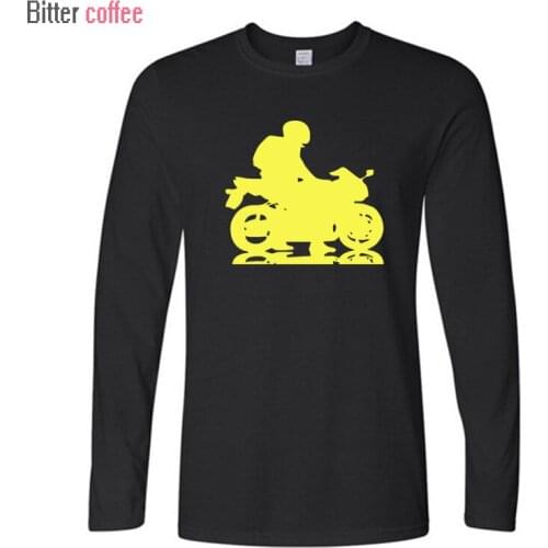 Hot Sale Interesting Moto Printing Men T Shirts New Cotton Quality Fashion Long Sleeve Fashion Men Tops Tees Plus Size