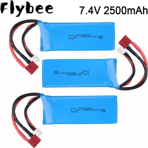 7.4v 2500mAh 25C Lipo battery For Rc Car 12428 12423 2S 903480 7.4V Battery for Syma X8C X8W X8G X8 RC Drones Quadcopter Parts