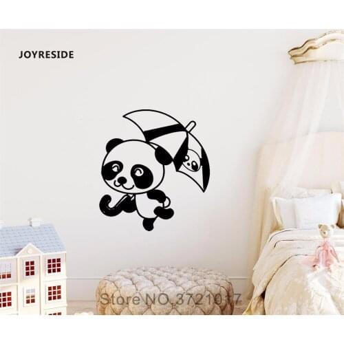 JOYRESIDE Panda Wall Animal Cute Decal Vinyl Sticker Decor Kung Fu Kids' Bedroom Living Room Interior Dorm Designs Murals A268