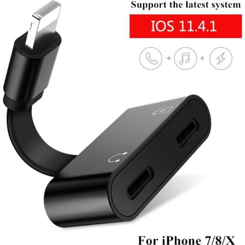 Mindzo 2 in 1 for Lightning Adapter For iPhone 7 Charging Adapter For iPhone 8 7 Plus X Charger Splitter Headphone Adapter