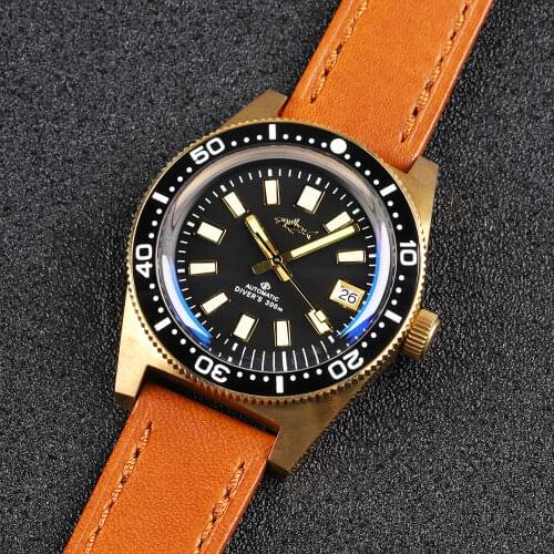 HEIMDALLR 300M Black Dial Mens Bronze Diver Watch Sapphire Waterproof NH35A Automatic Movement Mechanical Watches