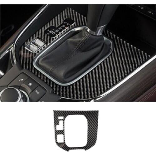 Carbon Fiber Car Gear Shift Panel Frame Cover Gear Box Stickers For Mazda CX-9 CX9 2016-2020 LHD & RHD