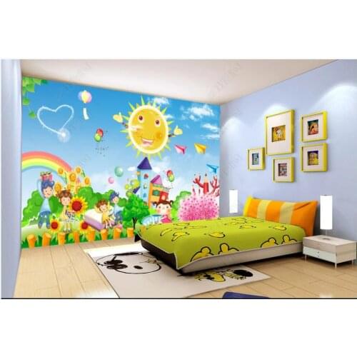 Custom mural 3d photo wallpaper Beautiful rainbow fairy tale paradise childrens room home decor wallpaper for wall 3 d in rolls