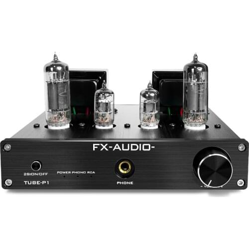 FX AUDIO Tube Amp 6J1+6P1 2.5W x2 Single Ended Stereo Class A MM Phono Amplifier for Turntable 6.35mm Headphone Amps