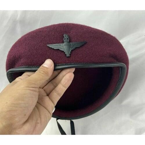 Parachute Regiment Red Devils WWII UK Army British Black Badge Maroon Beret Hat Military CAP
