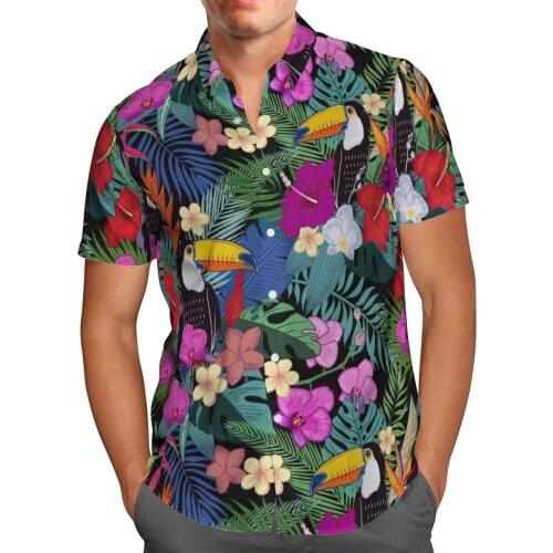 Flower Weeds 3D Print Beach Hawaiian 2021 Summer Shirt Short Sleeve Shirt Streetwear Oversized 5XL Camisa Social Chemise Homme-3