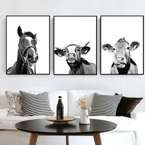 Full Square Diamond Embroidery Black and White cow horse 5D Diy Diamond Painting Cross Stitch Mosaic Wedding DecorationZP-2516