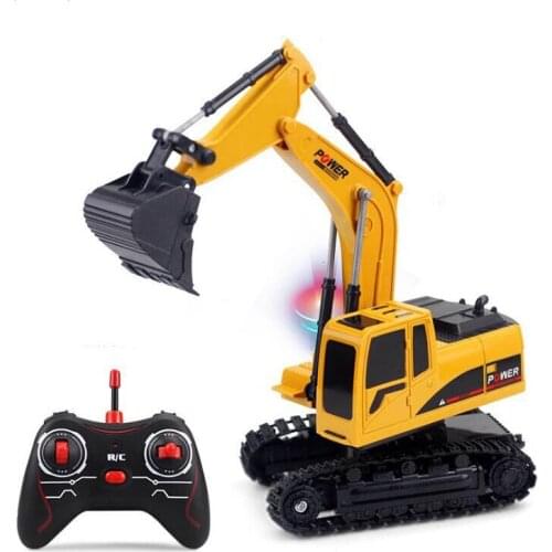 RC car 2.4Ghz 6 Channel 1:24 RC Excavator toy RC Engineering Car Alloy and plastic Excavator RTR For kids Christmas gift box