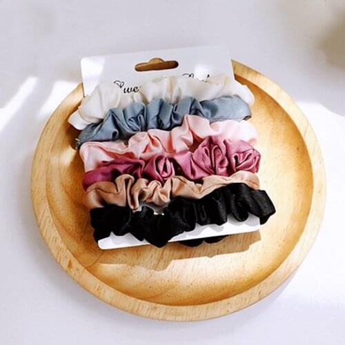 100% Pure Silk Skinnies Scrunchie Hair Bow Ties Ropes Bands Scrunchy Elastics Ponytail Holders for Women Girls Hair Accessories