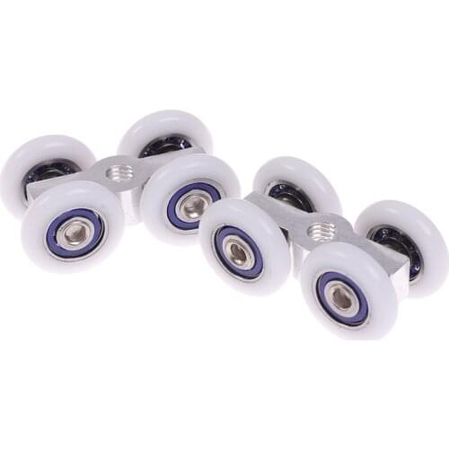 2Pcs shower room Aluminum four-wheel hanging pulley roller for bathroom glass slide door waterproof bearing crane toilet door