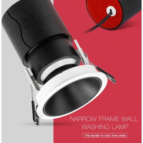 SCON Frameless Adjustable Led Spotlight 350 Degree Rotatable 12W Home Decoration for Living Room Lighting