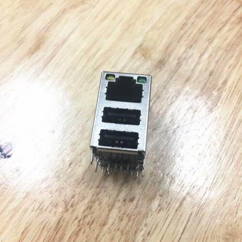 RJ45 + USB seat network socket RJ45 with double-layer USB network with light