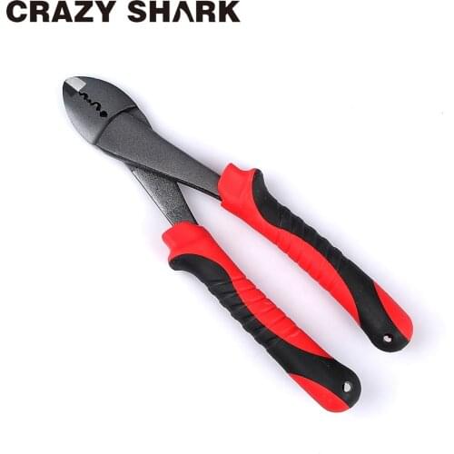CrazyShark Line/Wire Cutter sleeve crimper Scissors Hook Remover Fishing Tools Tackles Pliers Long Nose Gripper Stainless Steel