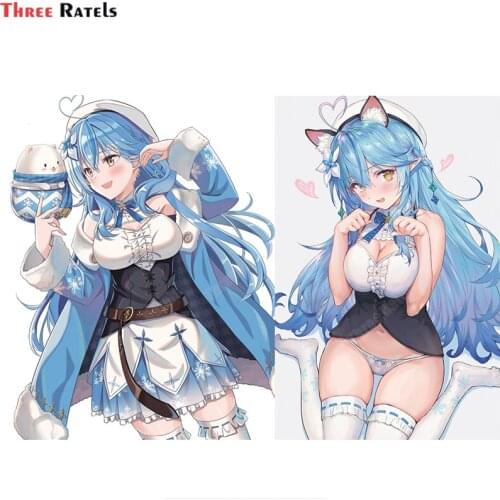 Three Ratels A492 Cartoon Car Sticker For Yukihana Lamy Hololive Anime Vinyl Stickers JDM Window Trunk Bumper Car Accessories