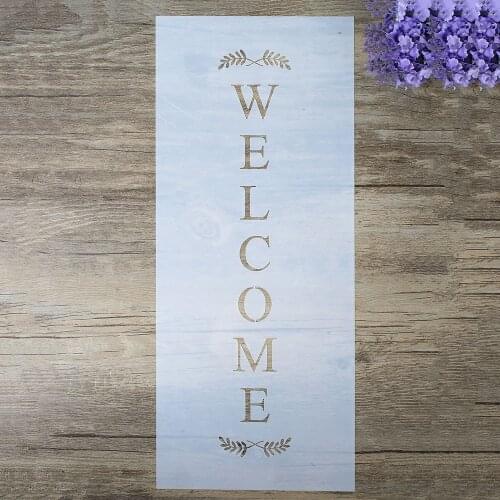 15*36 cm DIY Craft Welcome Stencil For Wall Painting Scrapbooking Stamping Stamp Album Decorative Embossing Paper Card