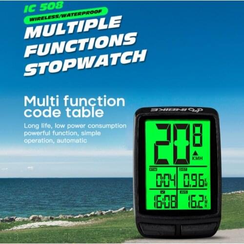 Cycling Odometer Bike Computer G+ Wireless LED Speedometer Waterproof MTB Bicycle Stopwatch With LCD Digital Display Screen
