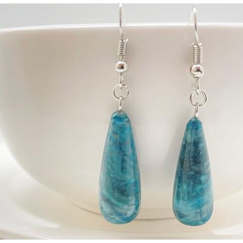 Water Drop Natural Stone Dangle Earrings for Women Multi Color Bohemian Jewelry Simple Design Korean Wedding Statament Earring